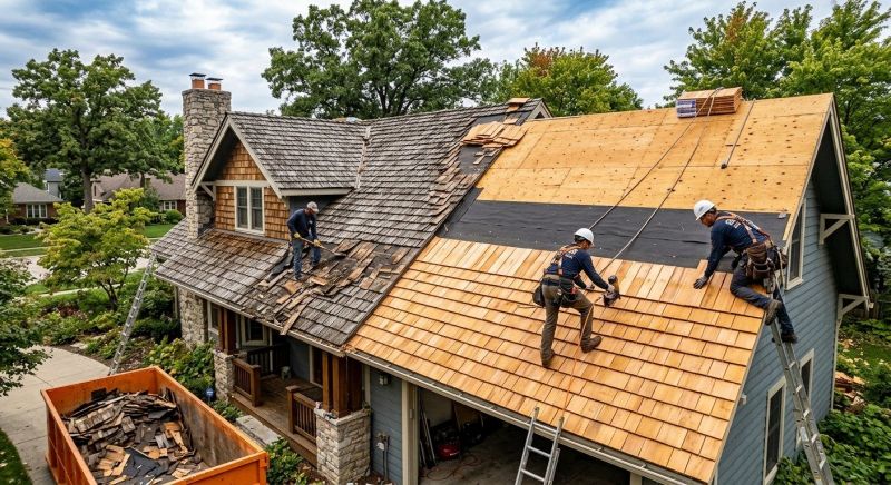Wood Shake Roof Installation