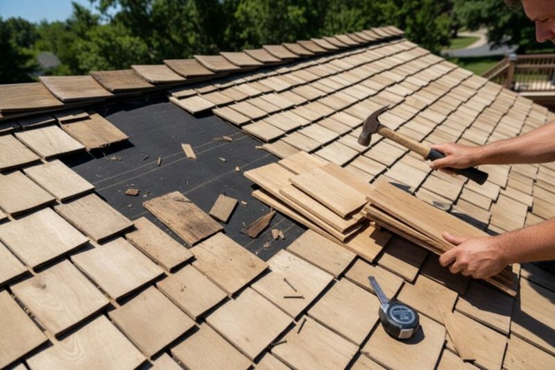 Wood Shake Roof Installation